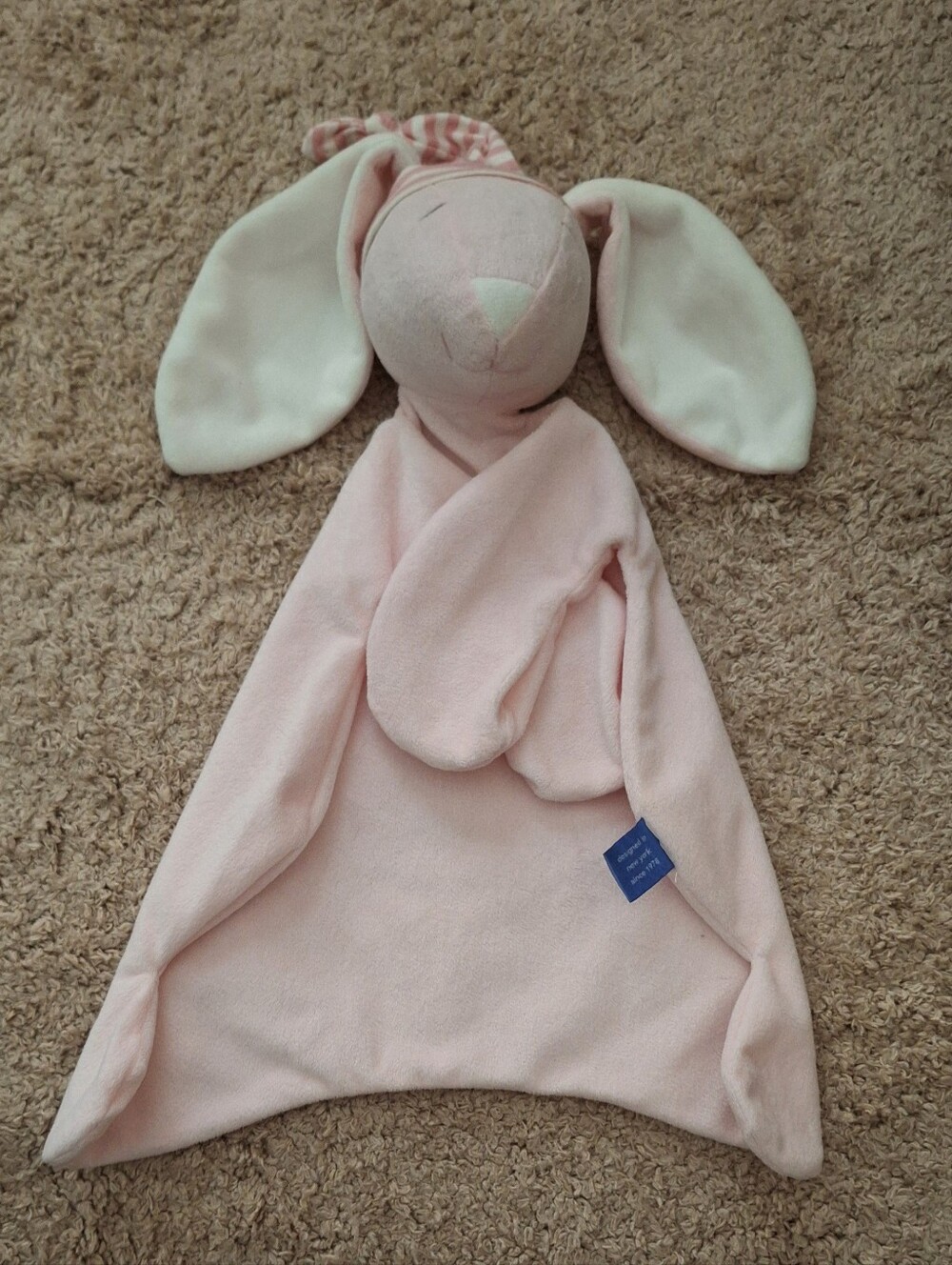 Lovey-Pink Replacement Rare Bunny Security Blankey. North American Bear Company